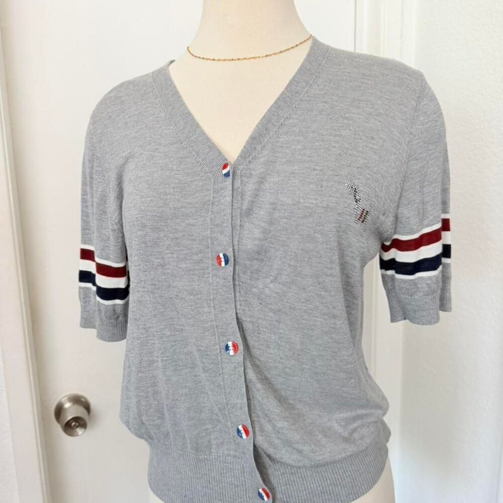 SEE VIDEO !! Dachshund Rhinestone Women's Grey Cardigan